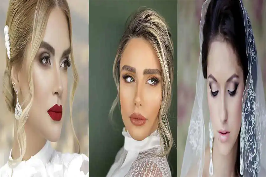 مدل عروس هماهنگی آرایش صورت با مدل مو و لباس عروس برای زیبایی منحصربه‌فرد