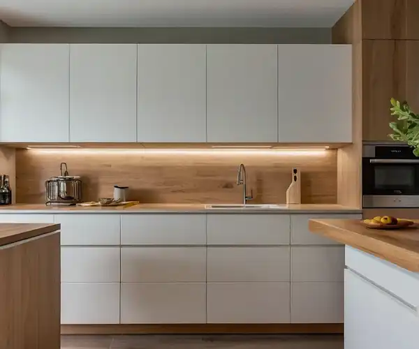 مدل کابینت ساده برای بزرگ نشان دادن فضای آشپزخانه به سبک مدرن و کلاسیک