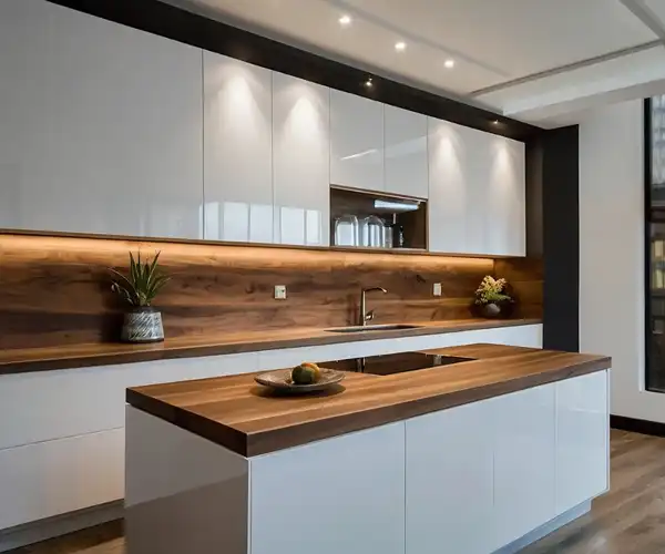 مدل کابینت ساده برای بزرگ نشان دادن فضای آشپزخانه به سبک مدرن و کلاسیک