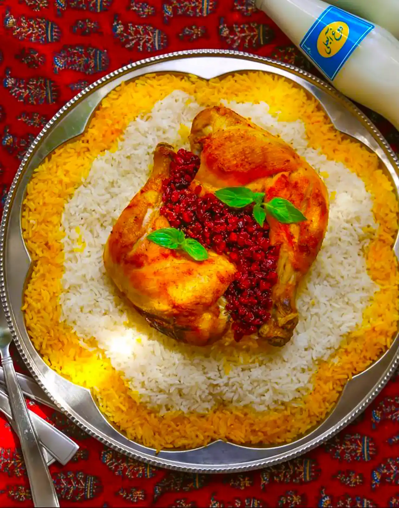 دیزاین زرشک پلو با مرغ + ایده های ساده و بسیار زیبا برای تزیین کردن زرشک پلو با مرغ مجلسی