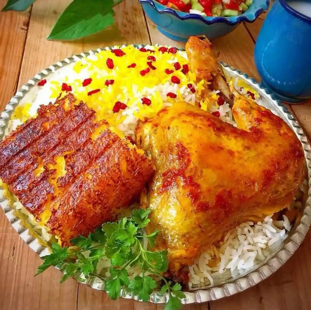 دیزاین زرشک پلو با مرغ + ایده های ساده و بسیار زیبا برای تزیین کردن زرشک پلو با مرغ مجلسی