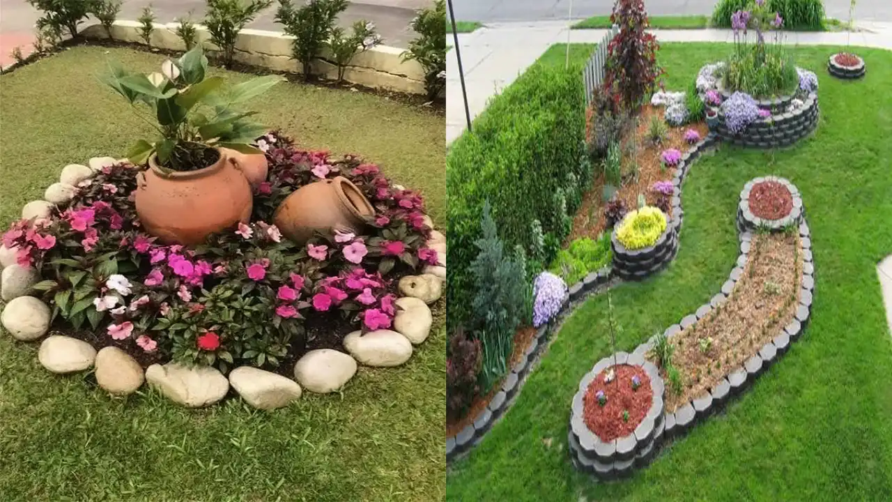 دیزاین حیاط با گل + جدیدترین طراحی باغچه و حیاط با گلهای زینتی بسیار زیبا