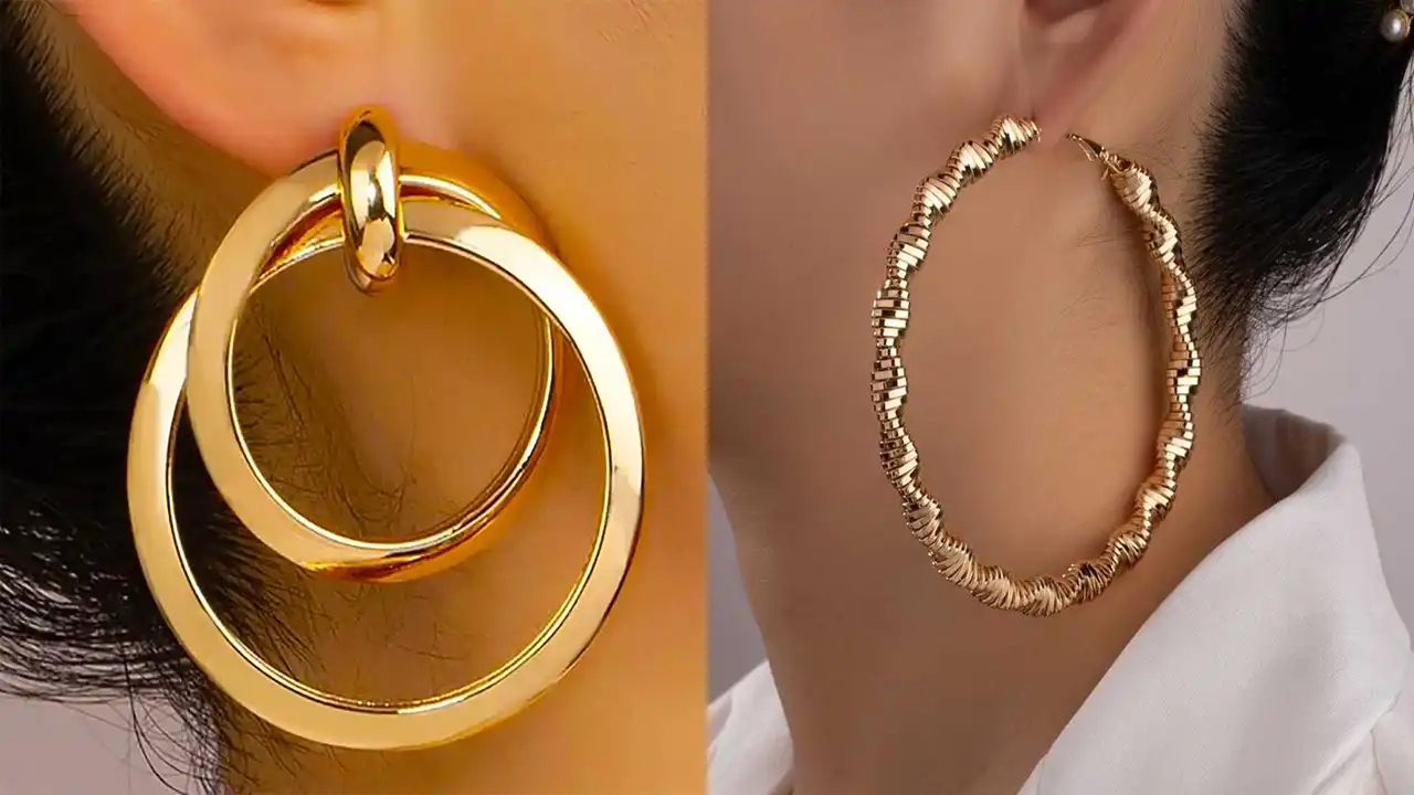 گوشواره طلا بزرگ خاص + شیک ترین و خاص ترین مدل های گوشواره طلا ترند را اینجا ببینید