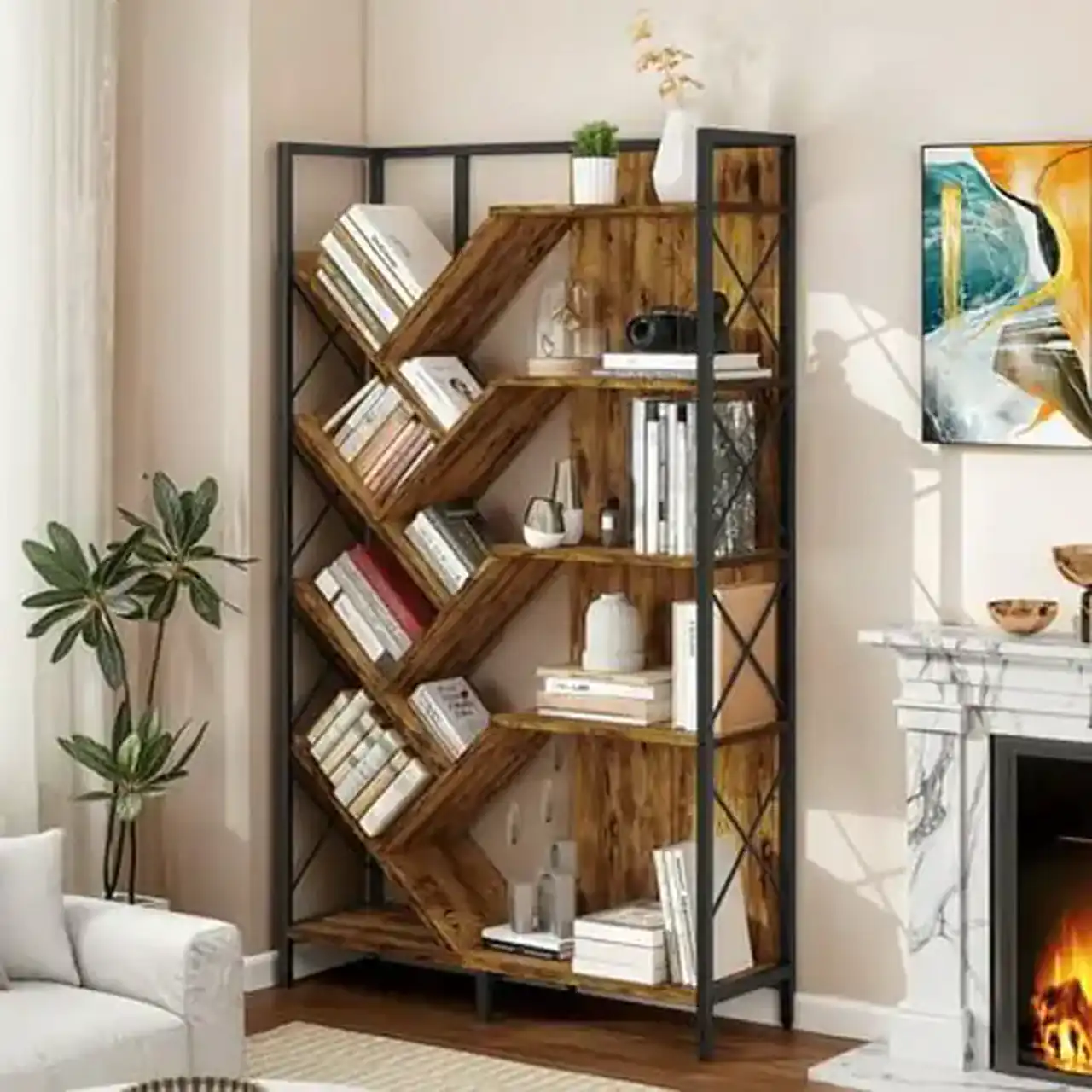 جدید ترین مدل کتابخانه چوبی + زیباترین مدل های کتابخانه چوبی امسال