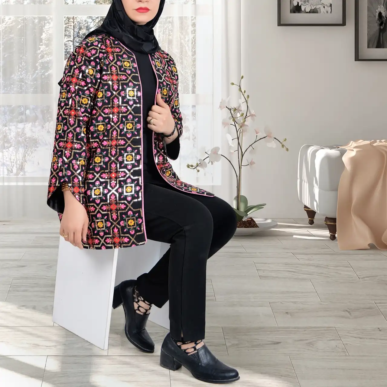 کت سوزن دوزی مجلسی + باکلاس ترین مدل های کت سوزن دوزی مجلسی زنانه با سارافون و دامن