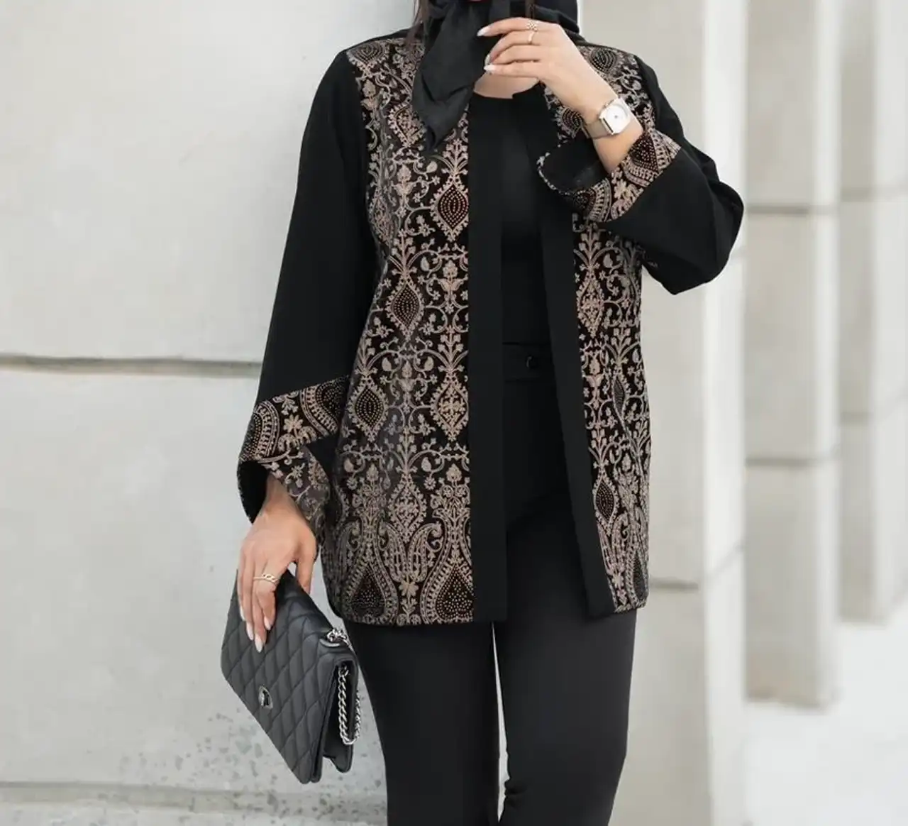 کت سوزن دوزی مجلسی + باکلاس ترین مدل های کت سوزن دوزی مجلسی زنانه با سارافون و دامن
