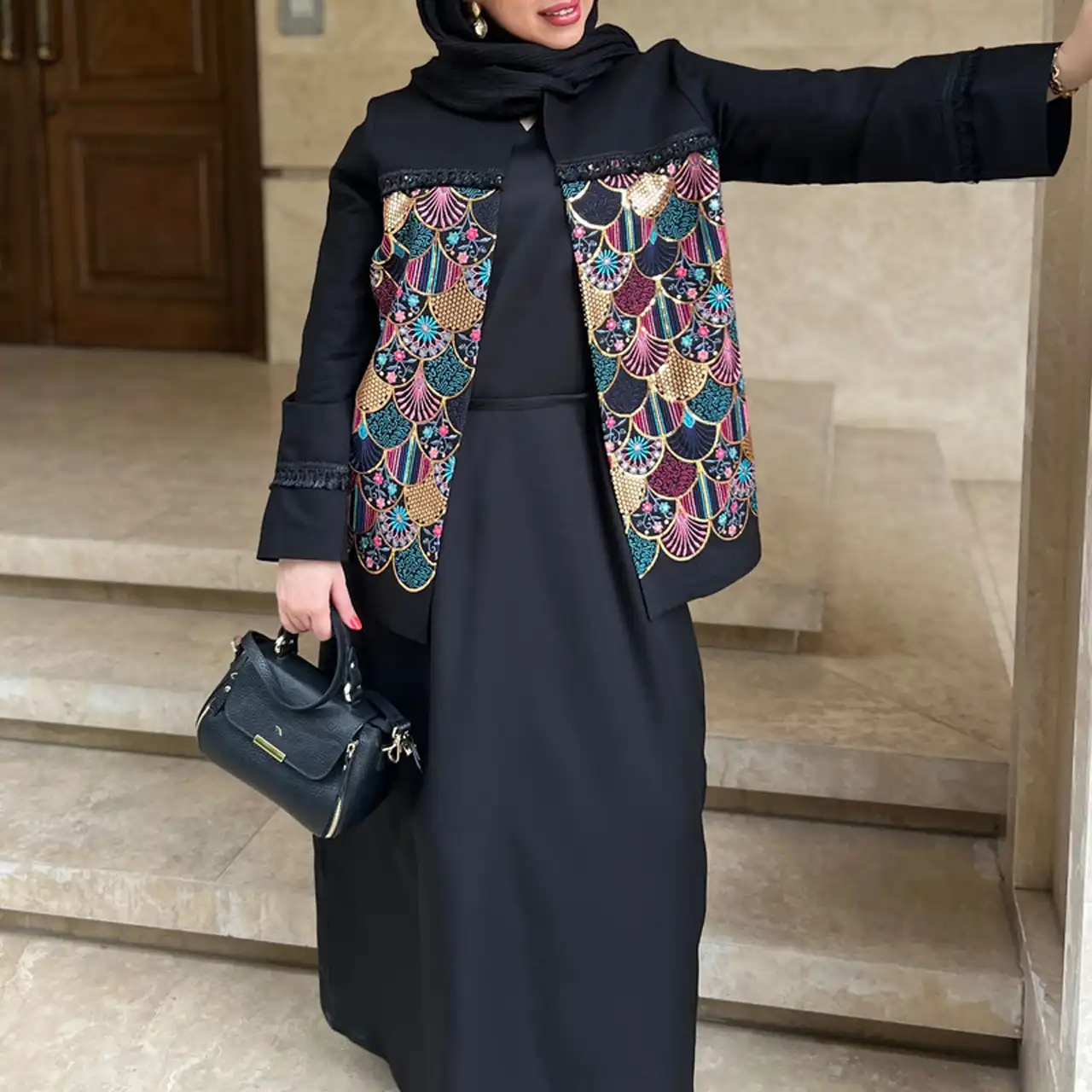 کت سوزن دوزی مجلسی + باکلاس ترین مدل های کت سوزن دوزی مجلسی زنانه با سارافون و دامن