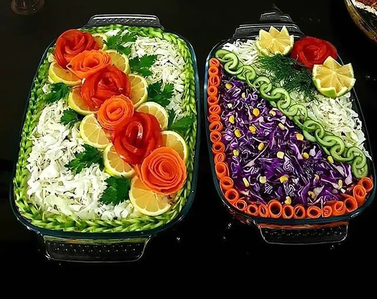 مدل سالاد تو ظرف مستطیل + بهترین مدل های سالاد در ظرف مستطیلی