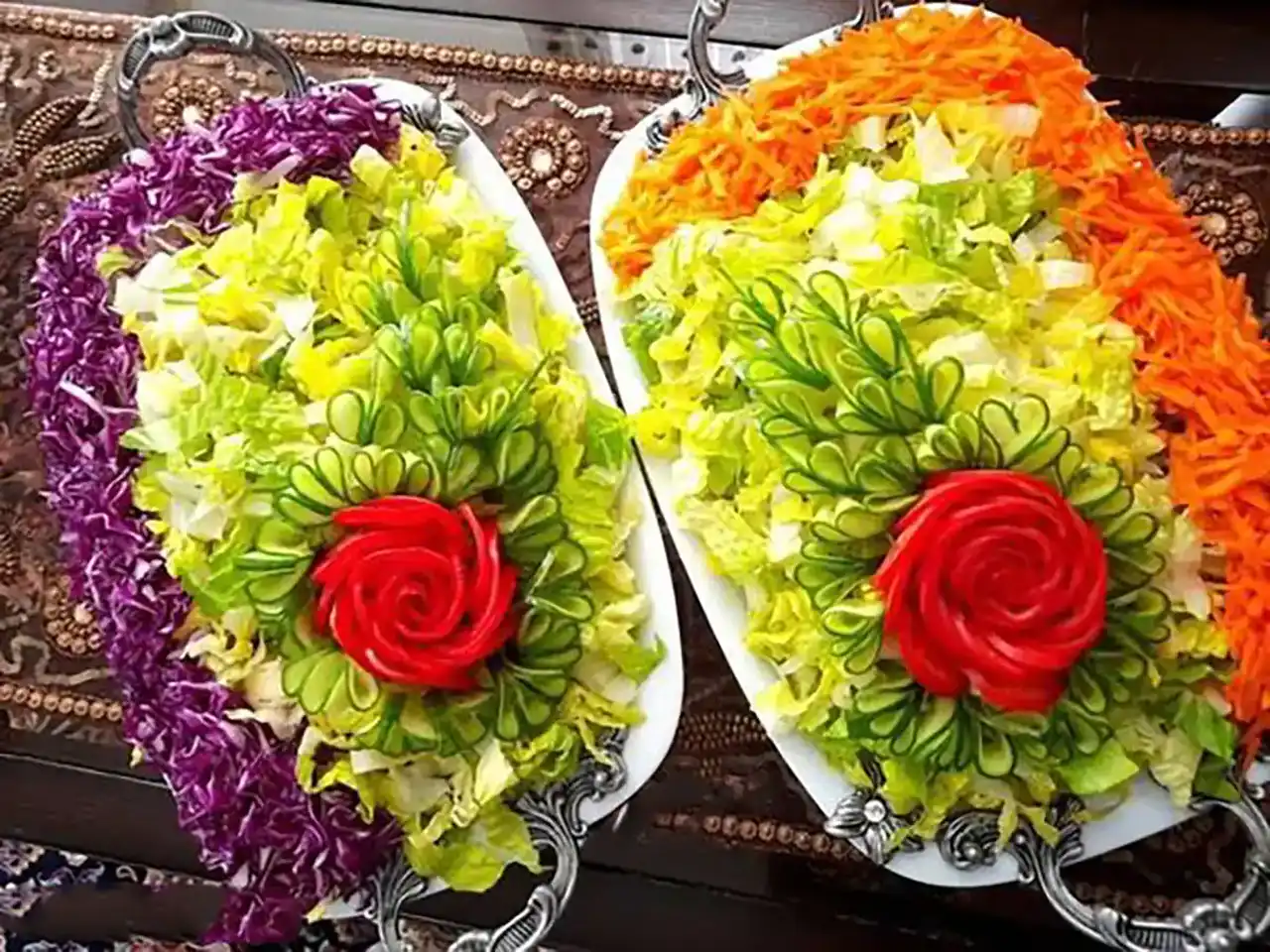 مدل سالاد مجلسی + ایده های بسیار خلاقانه برای تزیین کردن سالاد کاهو و فصل