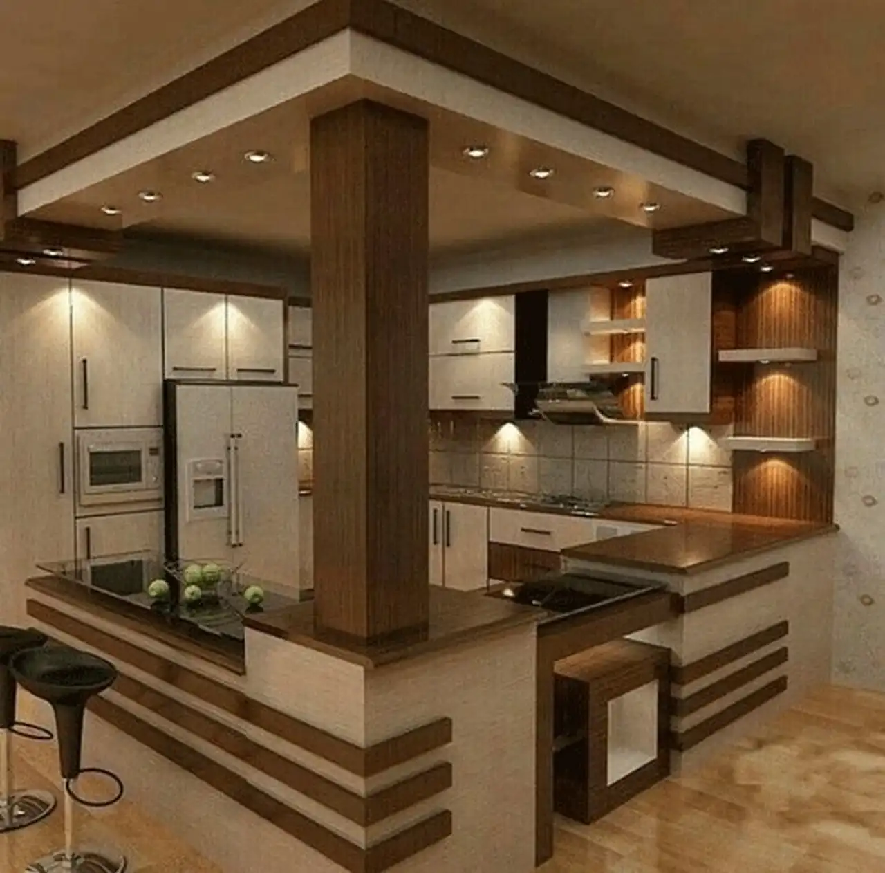 مدل آشپزخانه دو طرف اپن + زیباترین مدل های آشپزخانه دو طرف اپن ترند امسال