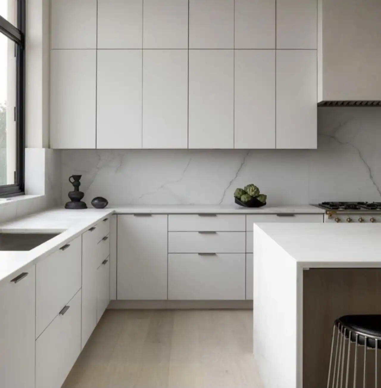 بهترین مدل کابینت ام دی اف سفید + مدل های جدید و شیک کابینت مدرن آشپزخانه با رنگ سفید