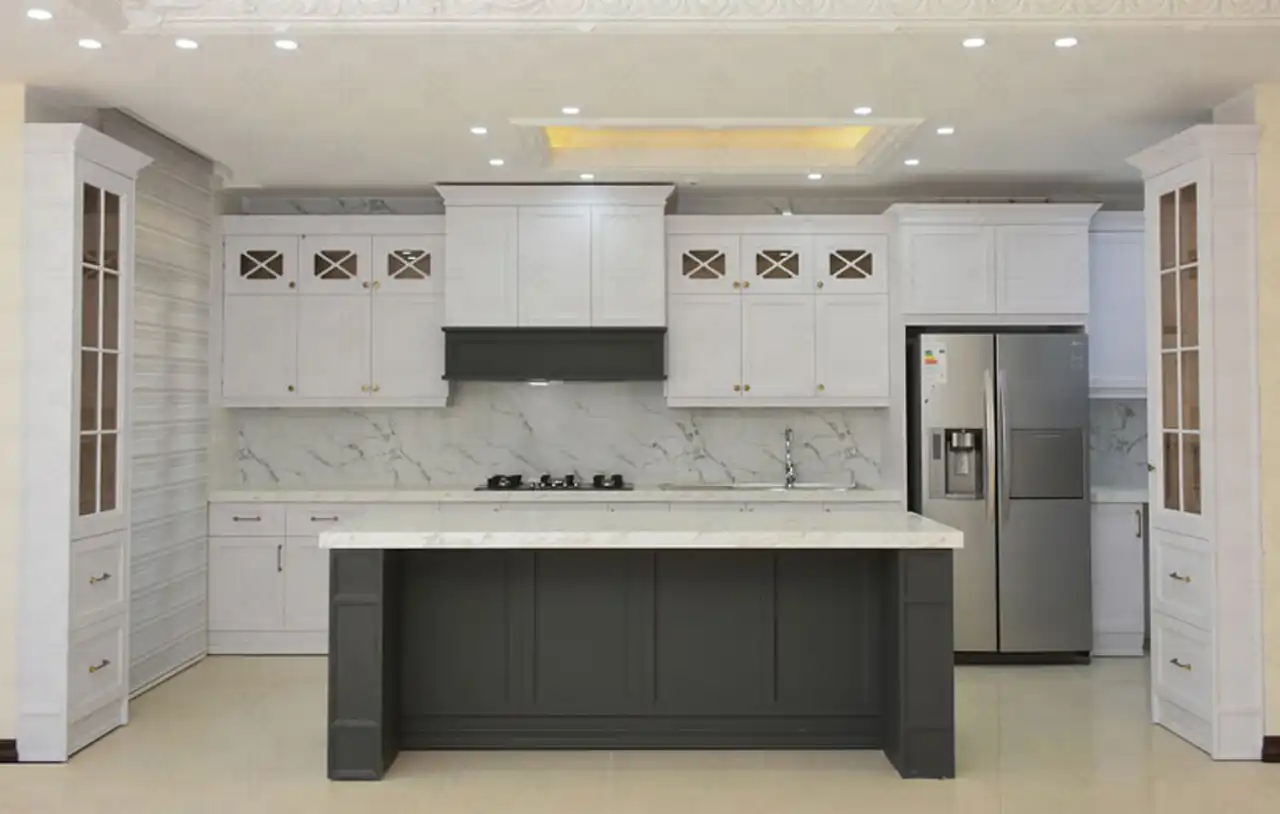 بهترین مدل کابینت ام دی اف سفید + مدل های جدید و شیک کابینت مدرن آشپزخانه با رنگ سفید