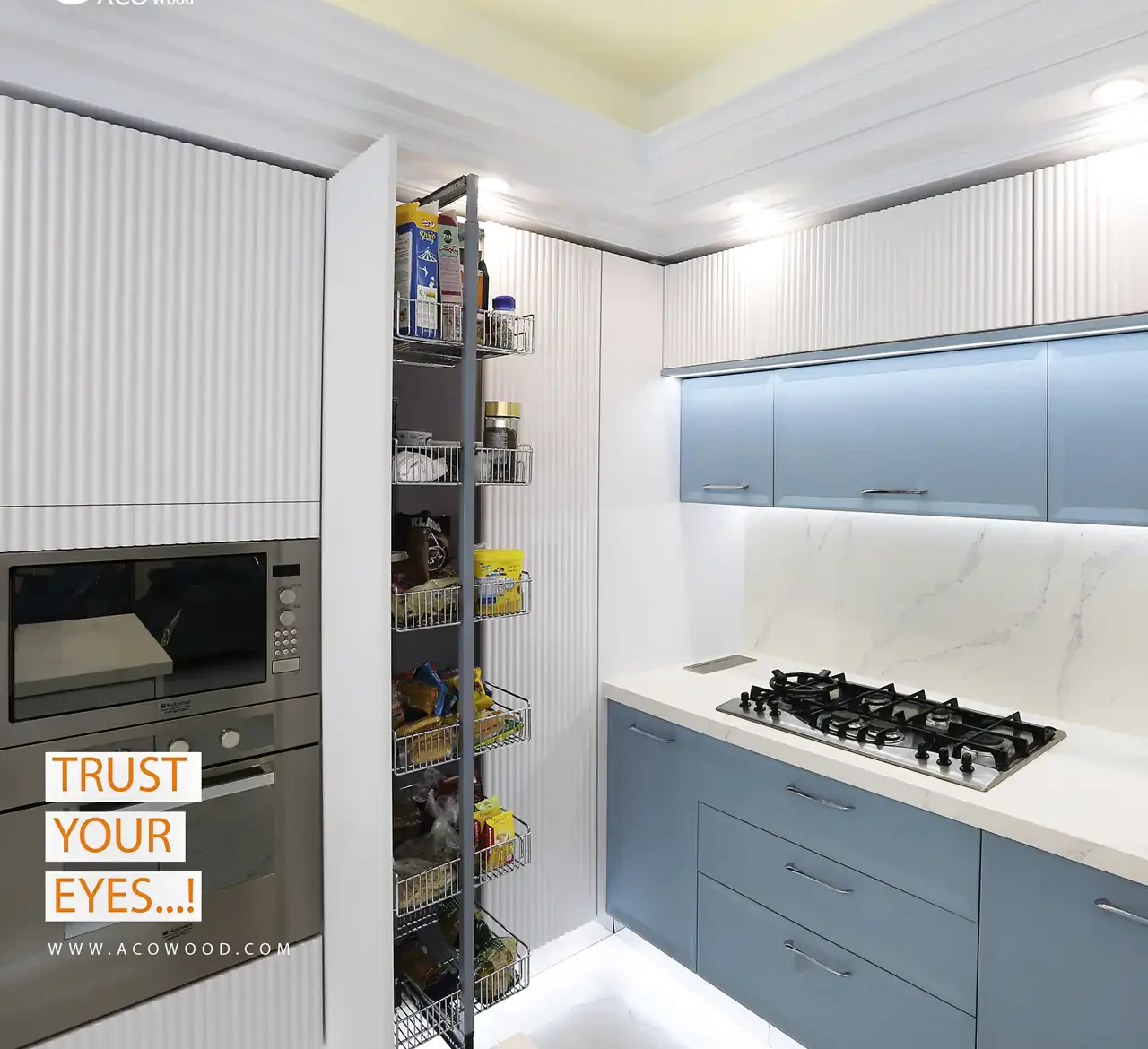 مدل کابینت ام دی اف جدید برای آشپزخانه کوچک بسیار شیک و لاکچری