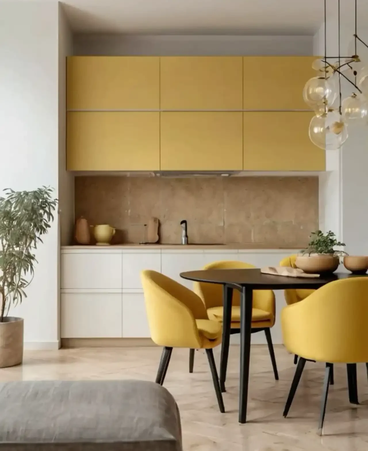 مدل کابینت ام دی اف جدید برای آشپزخانه کوچک بسیار شیک و لاکچری