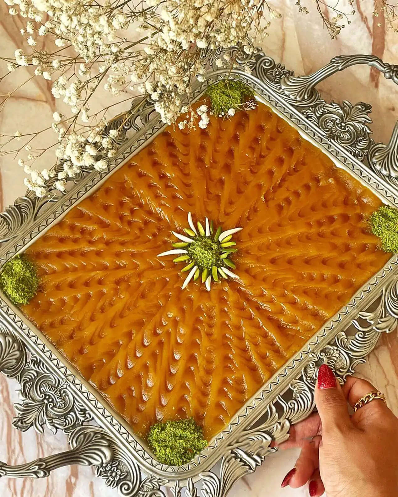 تزیین حلوا + زیباترین مدل های تزیین حلوا بسیار شیک و لاکچری و جالب