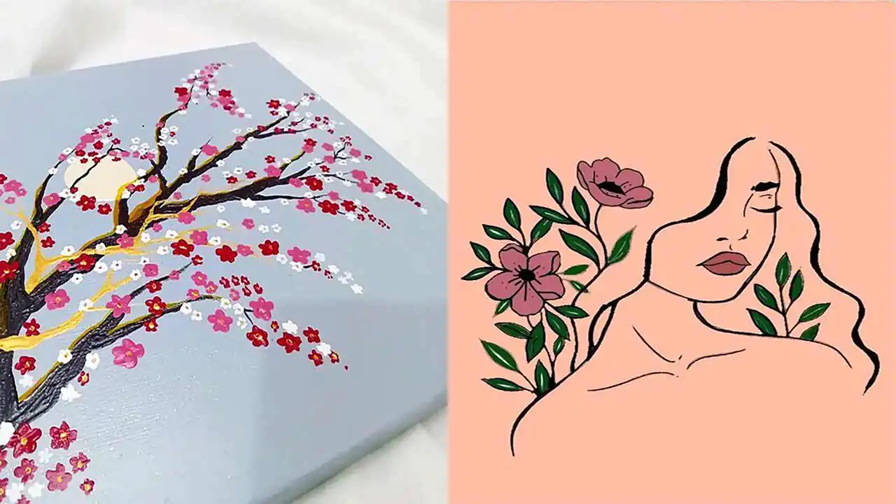 ایده نقاشی روی بوم پینترست با طرح های متنوع از طبیعت و سبک های مینیمال