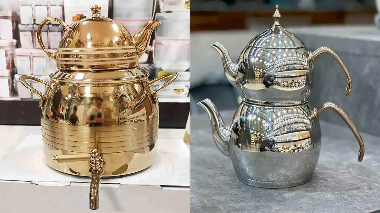 جدیدترین مدل کتری قوری استیل نقره ای و طلایی با مدل های جدید و لاکچری 2025