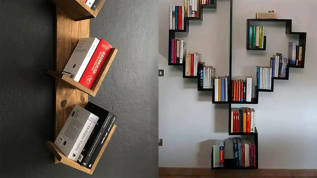 مدل کتابخانه دیواری ساده + زیباترین مدل های کتابخانه دیواری ساده و ترند امسال