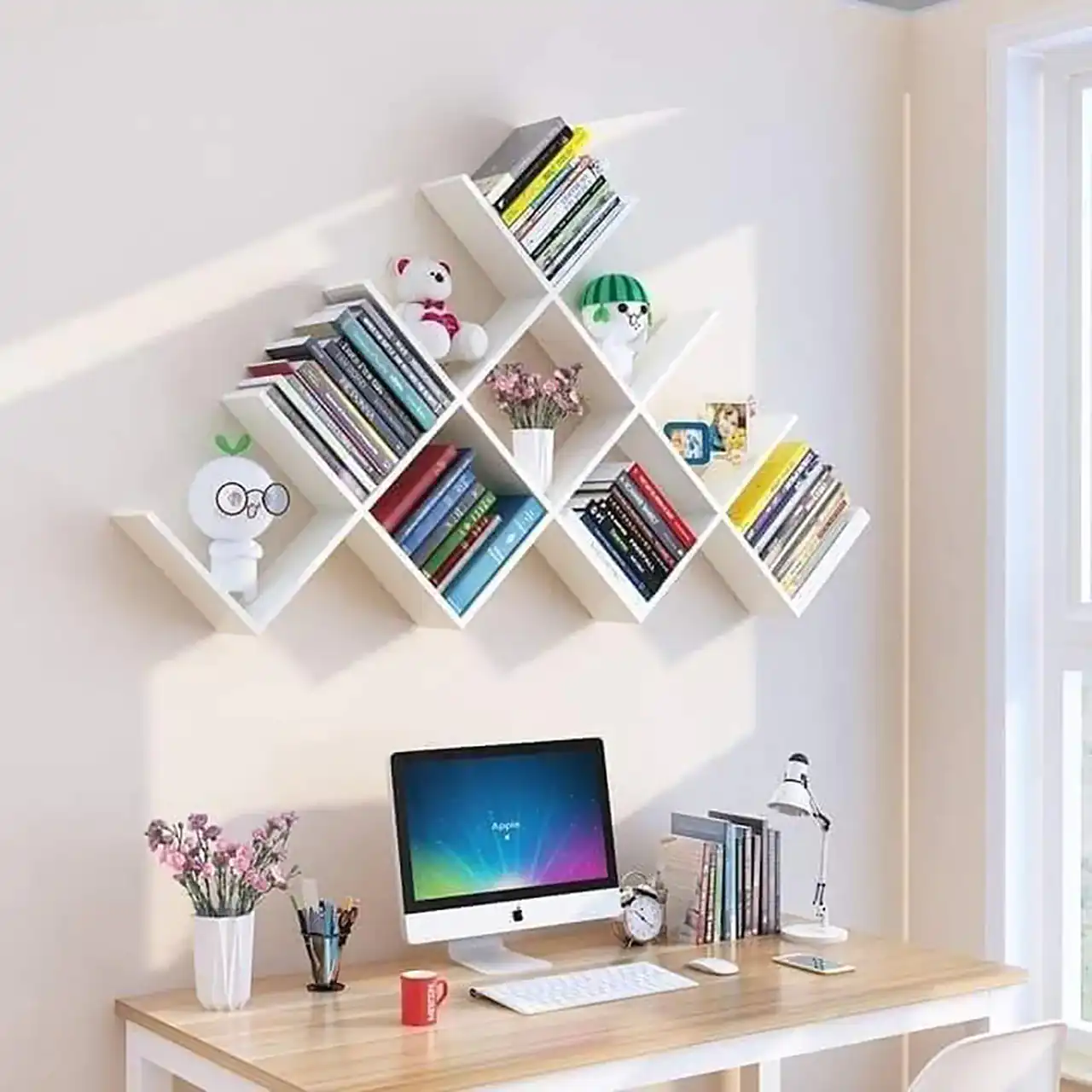 مدل کتابخانه دیواری ساده + زیباترین مدل های کتابخانه دیواری ساده و ترند امسال