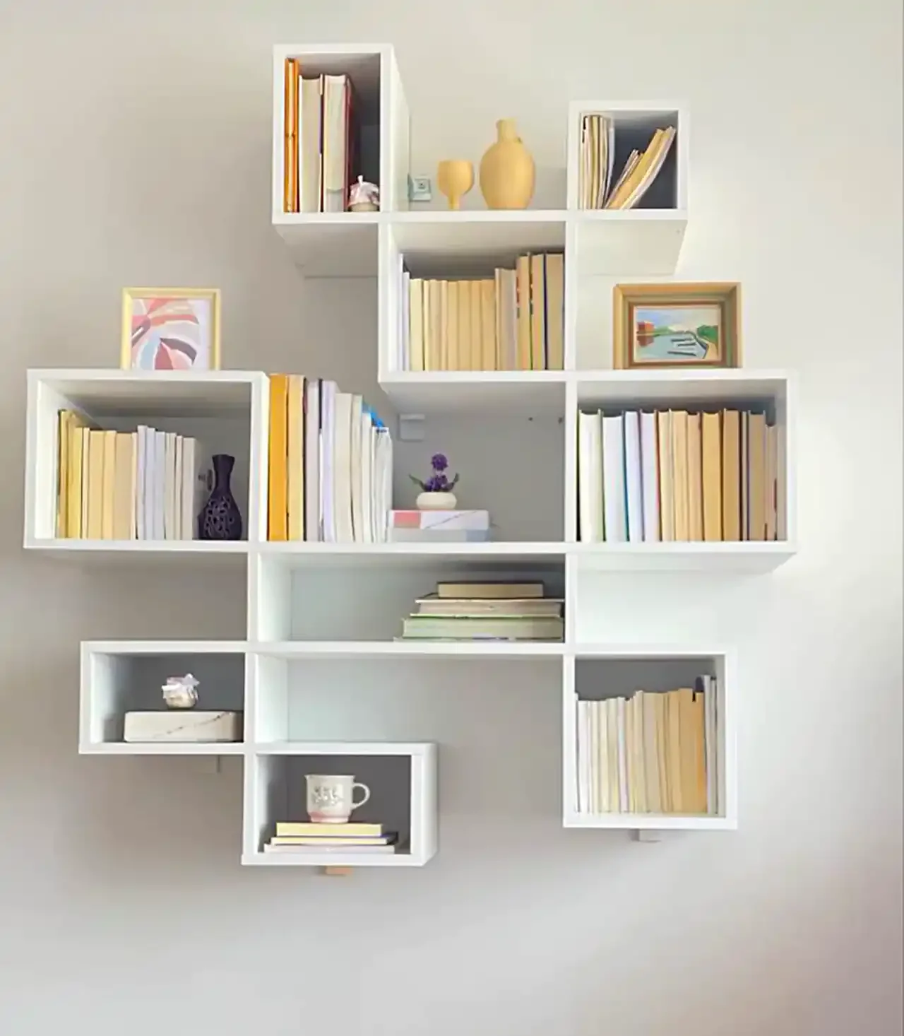 مدل کتابخانه دیواری ساده + زیباترین مدل های کتابخانه دیواری ساده و ترند امسال