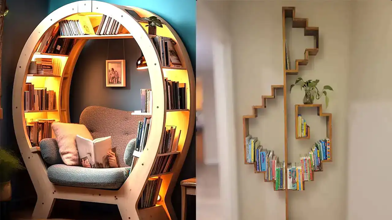 مدل کتابخانه برای پذیرایی + زیباترین مدل های کتابخانه ترند امسال برای پذیرایی