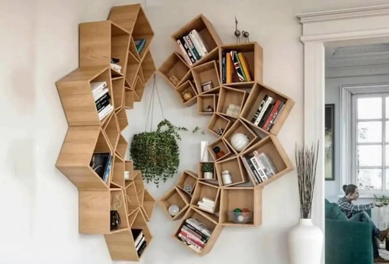 مدل کتابخانه برای پذیرایی + زیباترین مدل های کتابخانه ترند امسال برای پذیرایی