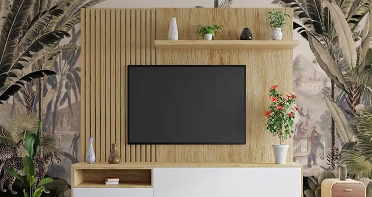 مدل دکوراسیون برای تلویزیون + ایده های جذاب و شیک برای طراحی دیوار پشت تلویزیون با کناف و چوب همراه نورپردازی زیبا