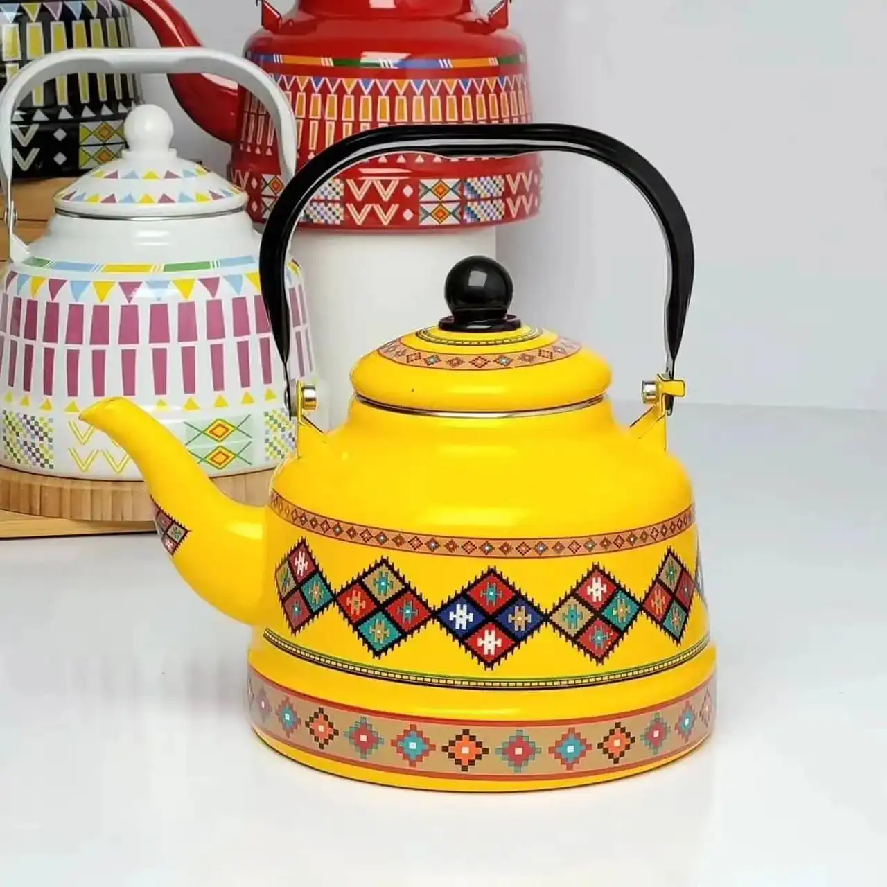 مدل قوری کتری لعابی + مدل های خاص و بسیار زیبا ست قوری کتری لعابی طرحدار و ساده