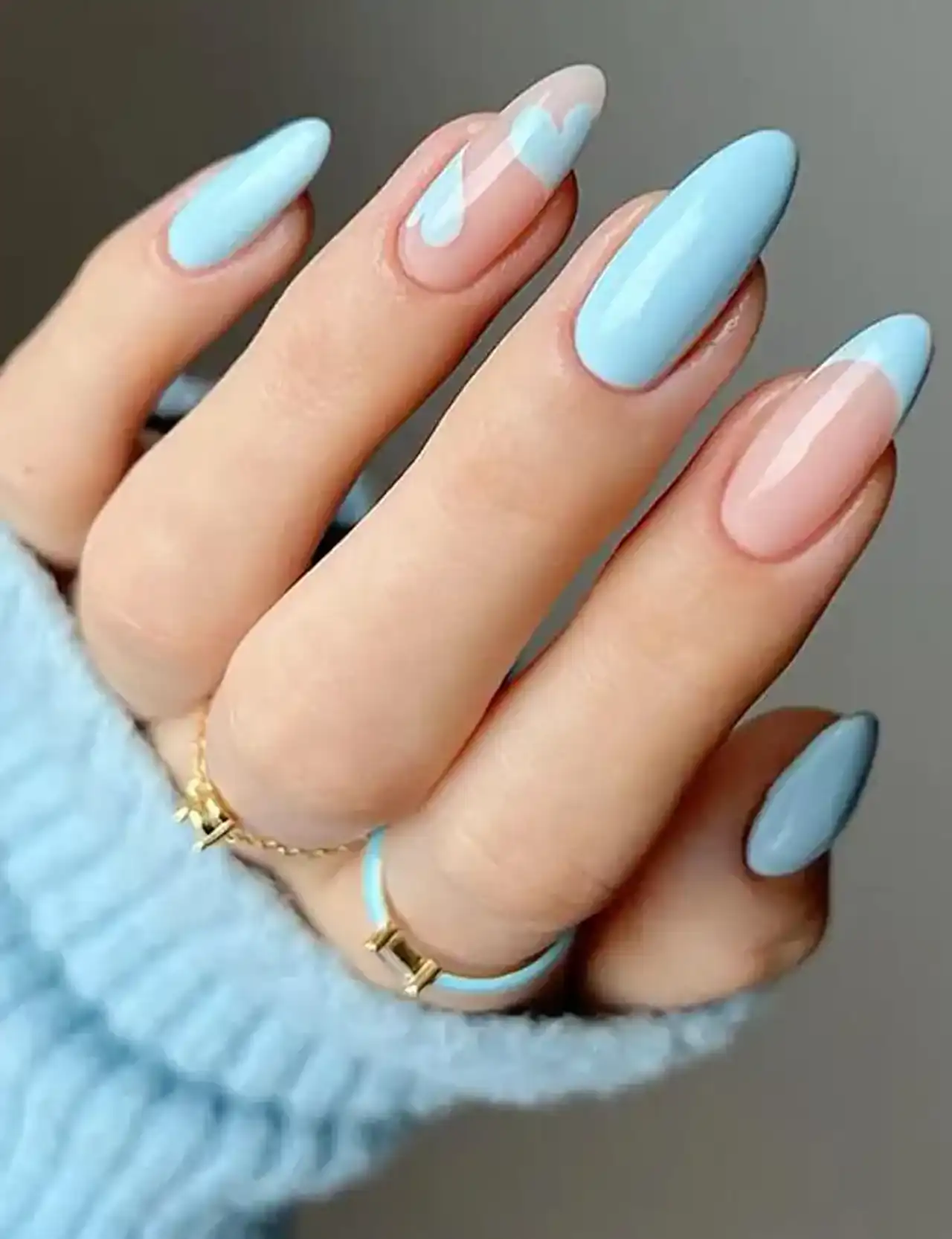 مدل ناخن ابی اسمانی + مدل های شیک و ترند لاک ناخن ابی اسمانی با طراحی های بی نظیر