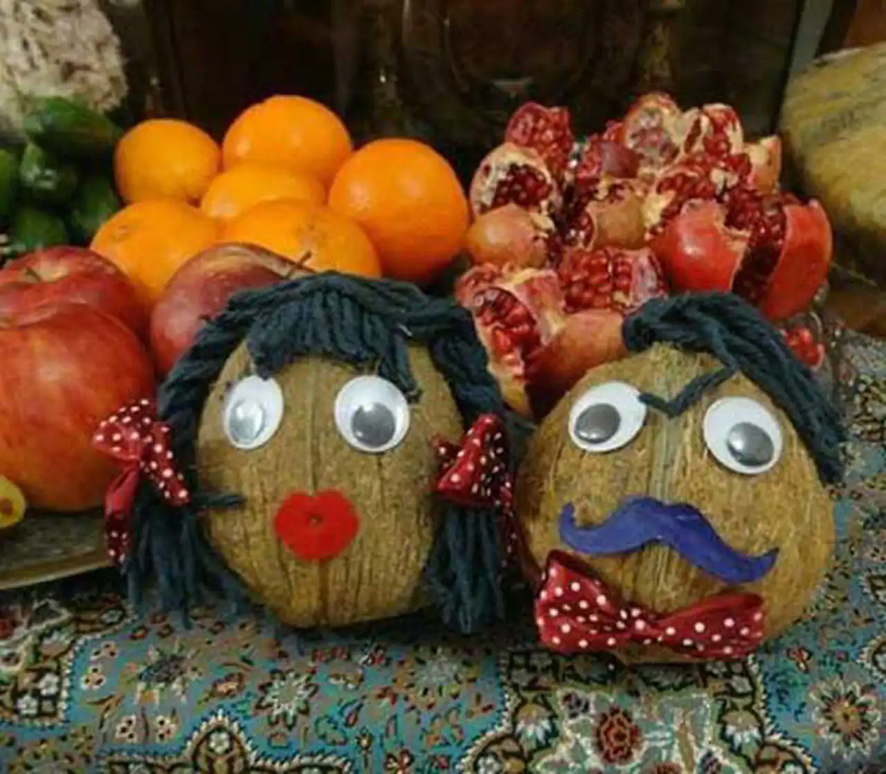 تزیین نارگیل شب یلدا برای عروس + زیباترین دیزاین و تزیین نارگیل شب یلدا برای عروس