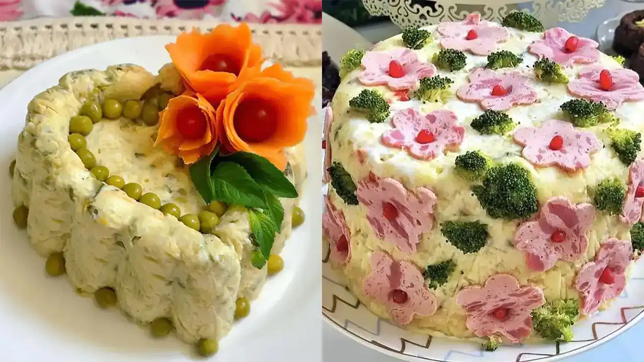 تزیین سالاد الویه + زیباترین مدل های دیزاین و تزیین سالاد الویه بسیار شیک و امروزی