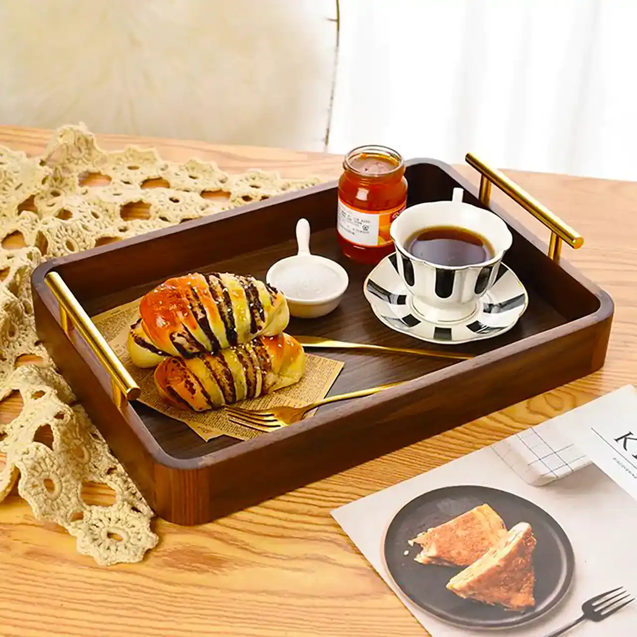 مدل سینی چوبی + زیباترین مدل های سینی چوبی ترند امسال بسیار شیک