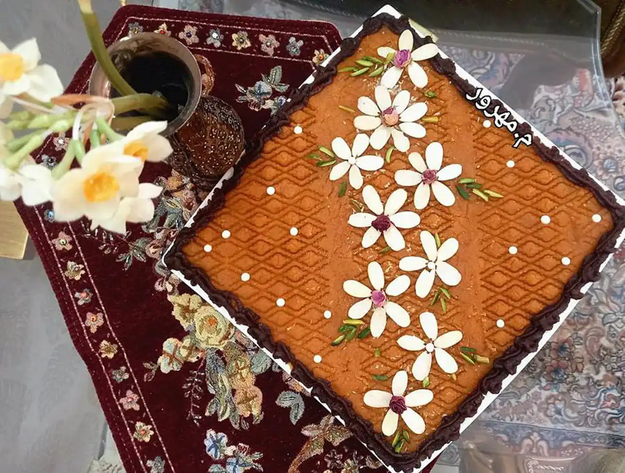 تزیین حلوا مجلسی + زیباترین دیزاین و تزیین حلوا مجلسی بسیار شیک و خفن