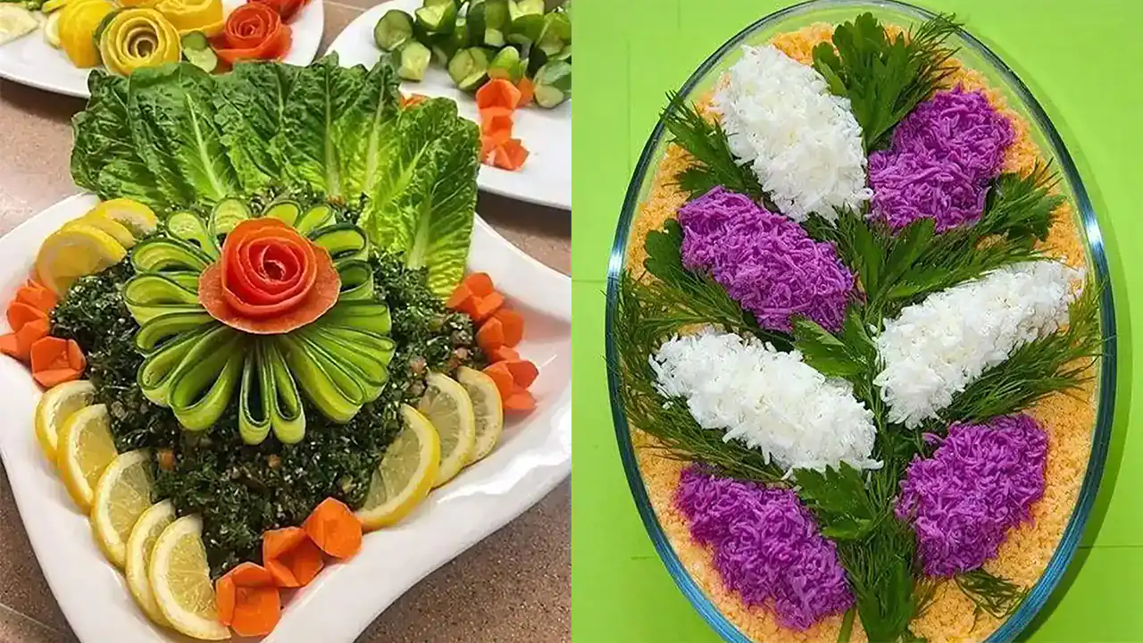 تزیین سالاد + زیباترین مدل های دیزاین و تزیین سالاد ساده و مجلسی برای مهمانی