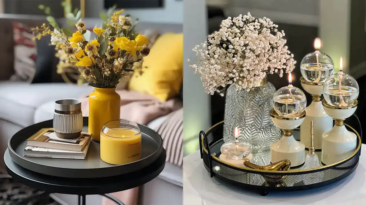 اکسسوری تزیین میز جلو مبلی چوبی چیدمان به سبک مینیمال؛ زیبایی در سادگی و اکسسوری‌های خاص