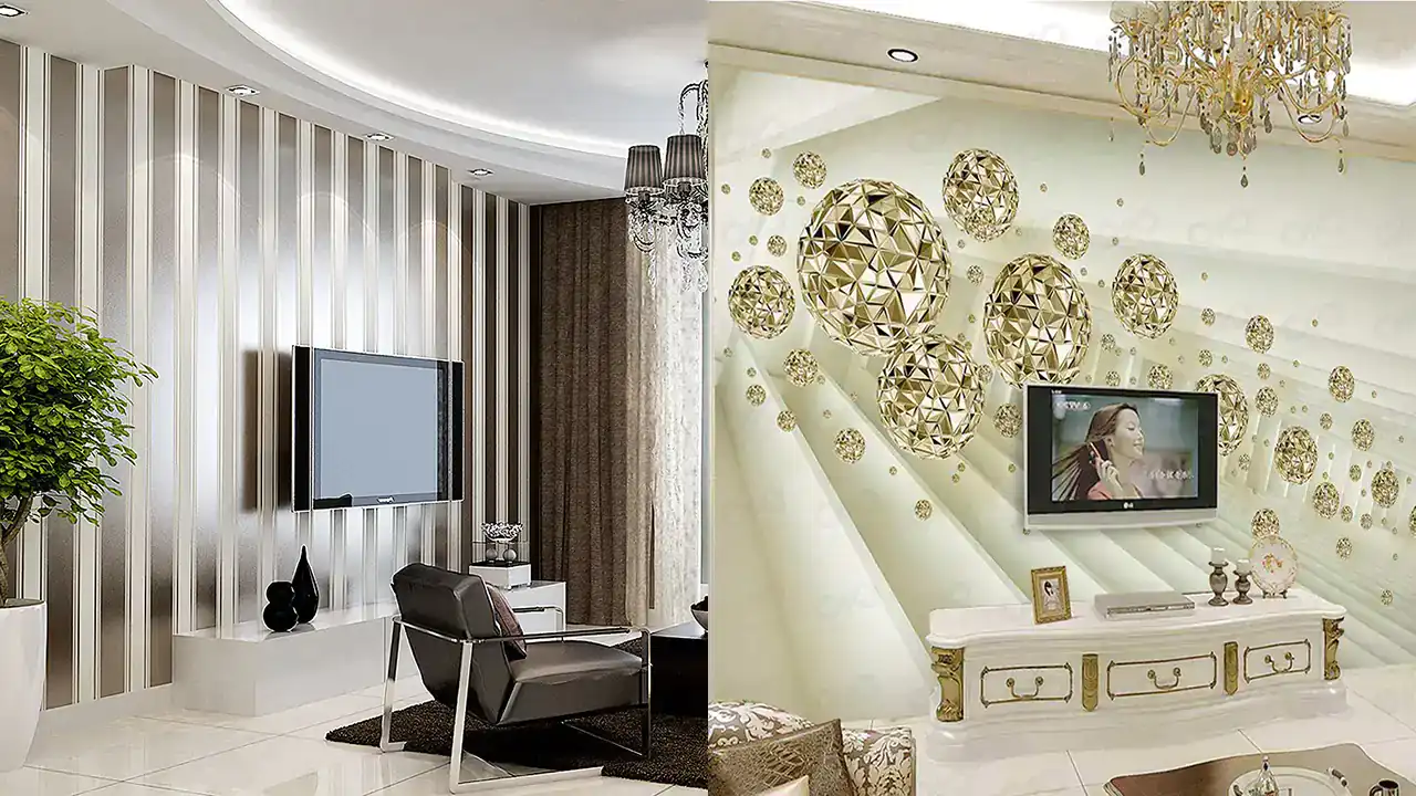 مدل کاغذ دیواری برای پشت تلویزیون + بهترین مدل های کاغذ دیورای ترند امسال