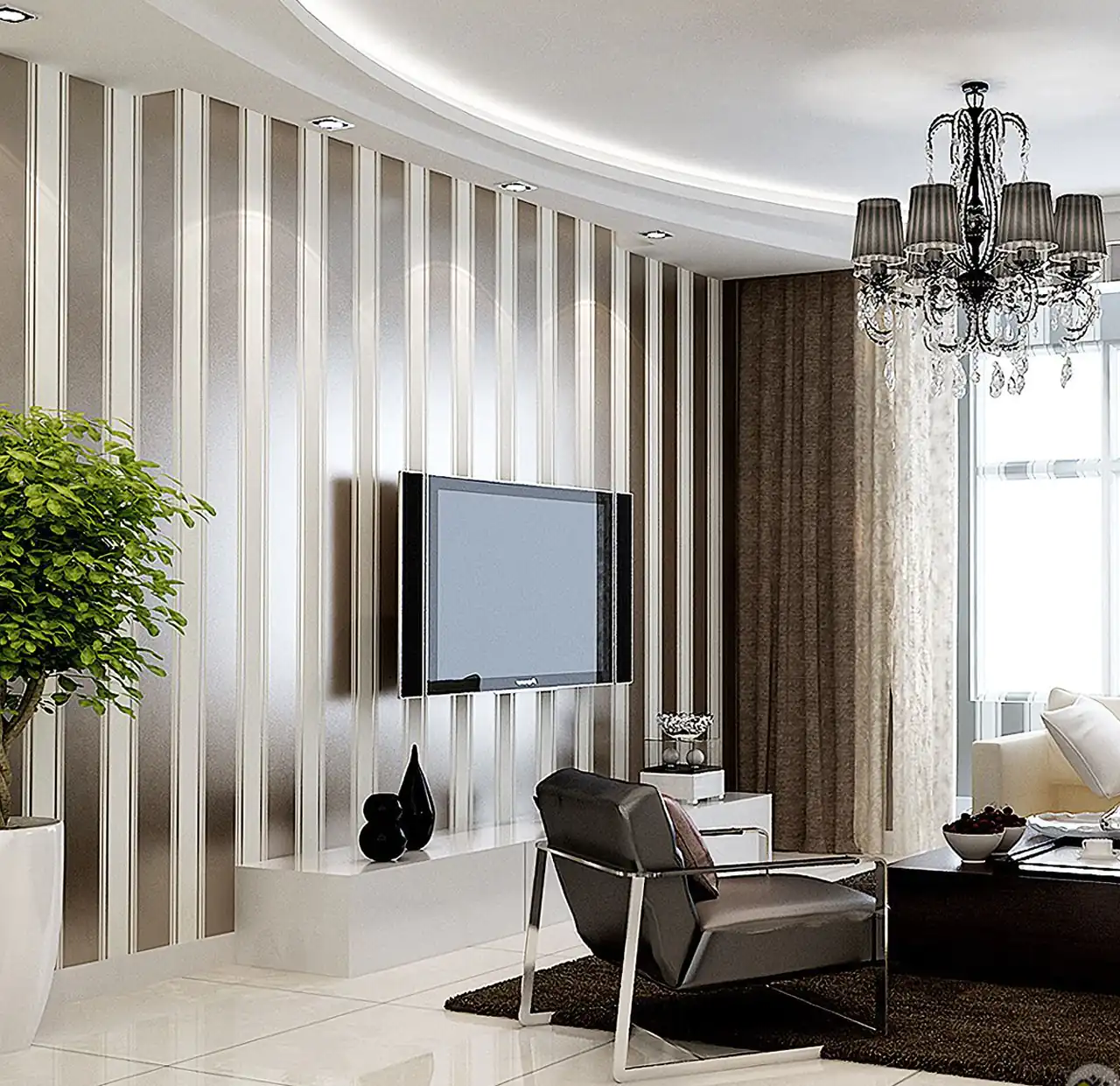 مدل کاغذ دیواری برای پشت تلویزیون + بهترین مدل های کاغذ دیورای ترند امسال