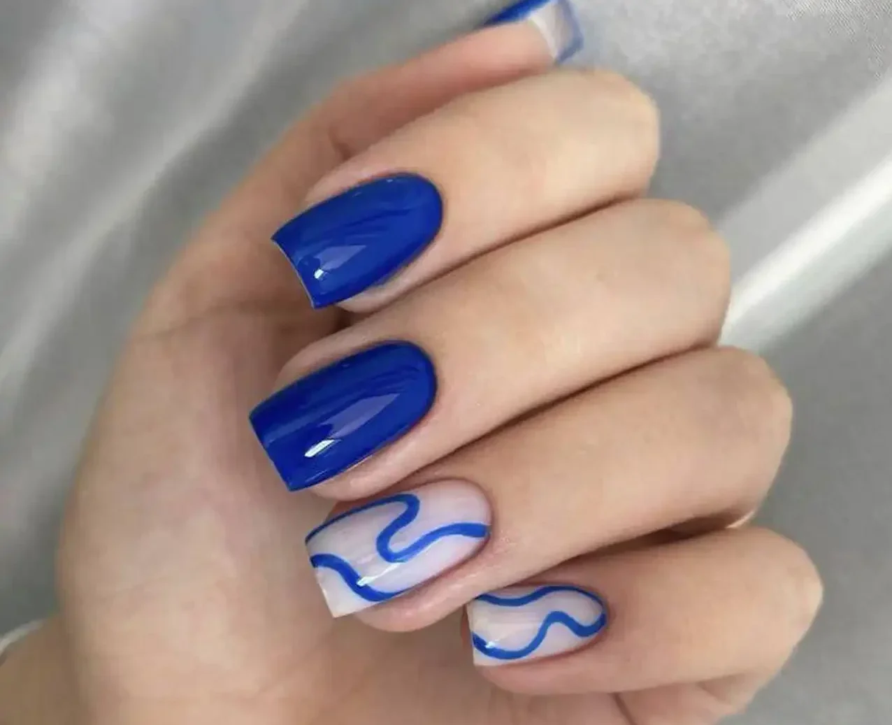 مدل لاک ابی و سفید + زیباترین مدل های لاک ابی و سفید بسیار شیک و لاکچری