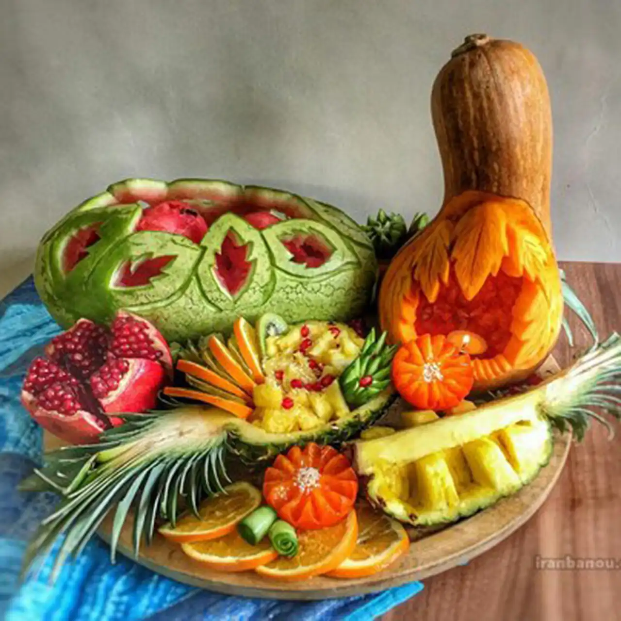 تزیین میوه شب یلدا برای عروس + بهترین ایده ها برای تزیین میوه شب یلدای عروس امسال