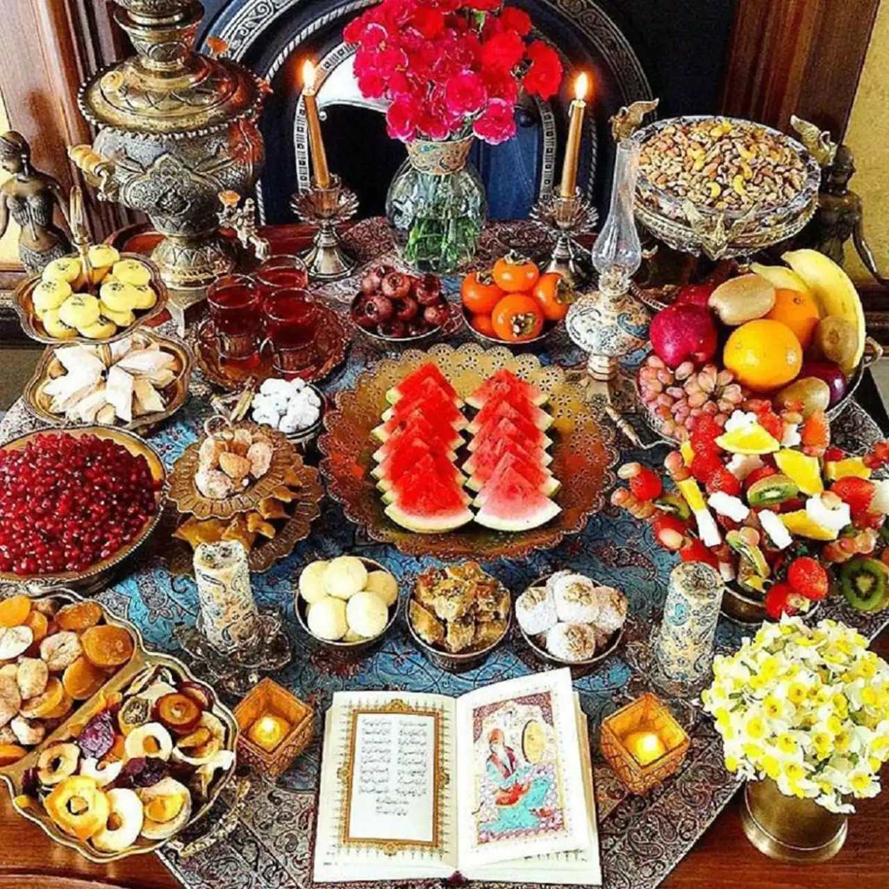 تزیین میوه شب یلدا برای عروس + بهترین ایده ها برای تزیین میوه شب یلدای عروس امسال