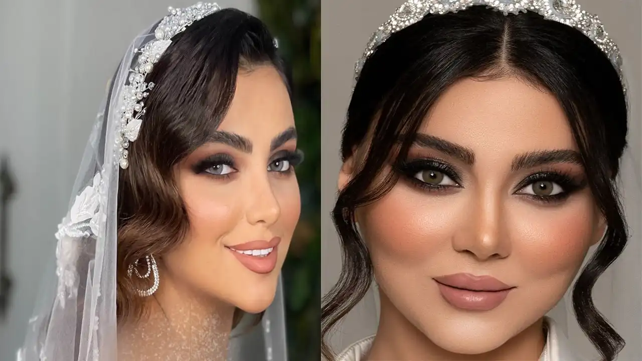 مدل عروس اسموکی + زیبایی و جذابیت چهره با آرایش به سبک اسموکی برای عروس خانم های زیبارو