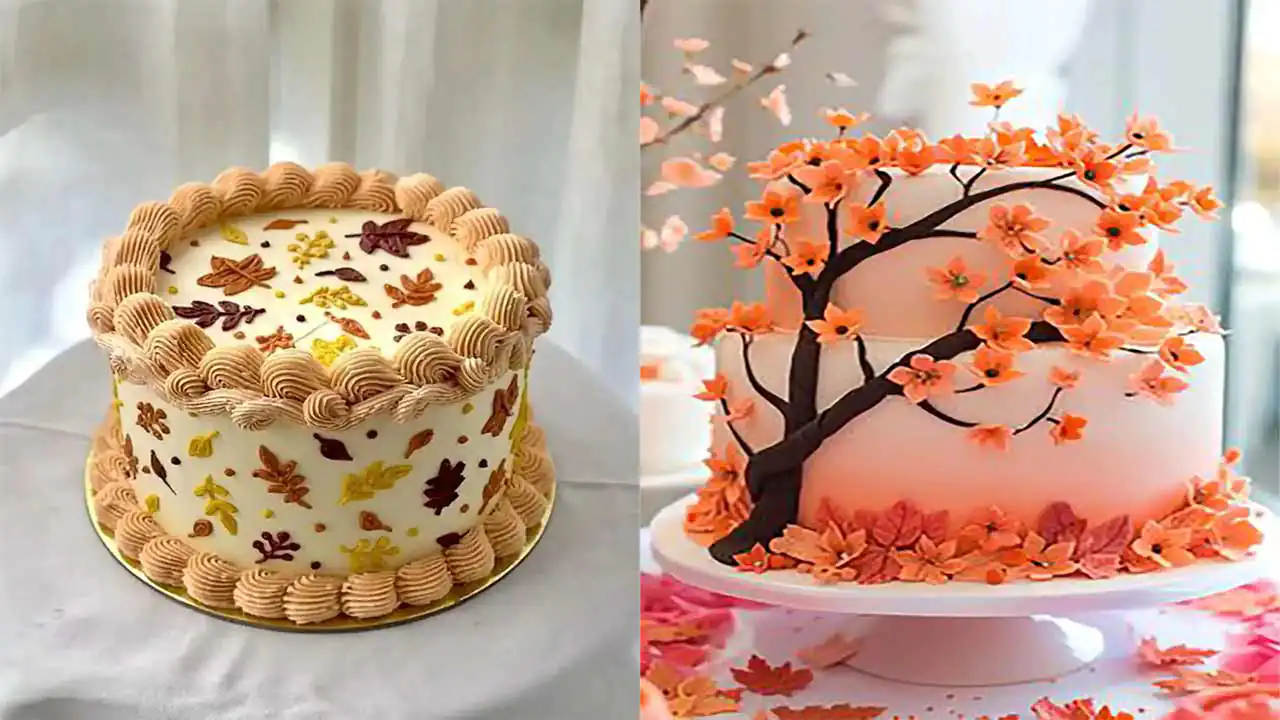 مدل کیک پاییزی با تم برگ های پاییزی خوشرنگ و زیبا + طرح های متفاوت و جدید