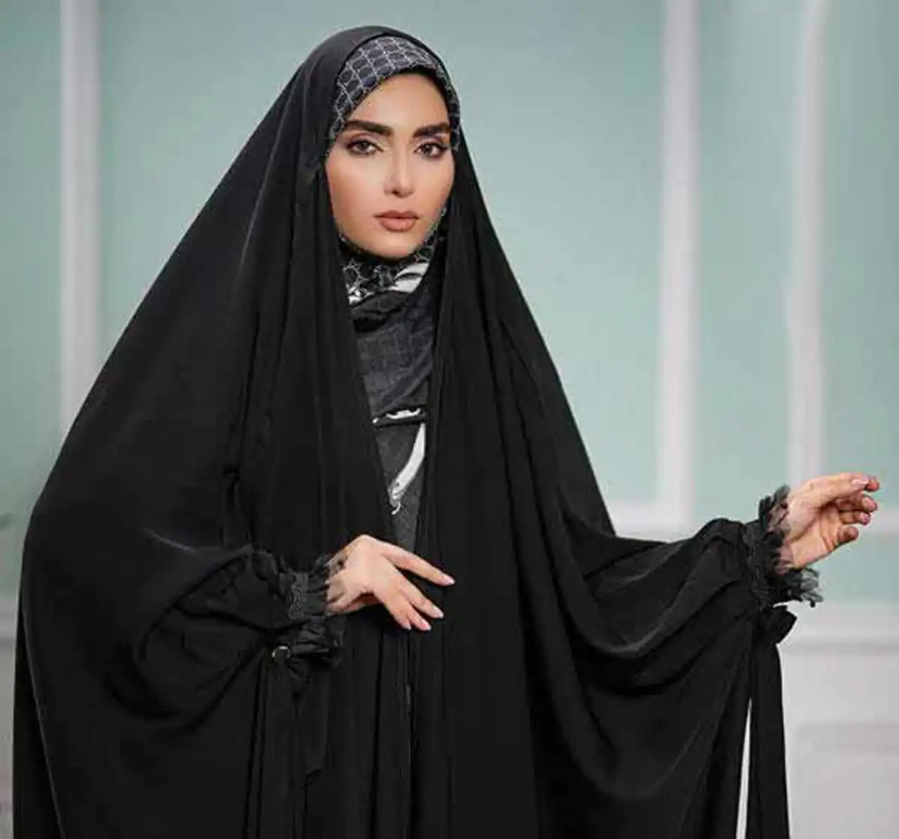 مدل چادر عربی مچ دار ساده و گیپوردار با مدل های زیبا و جدید برای شیک پوشان