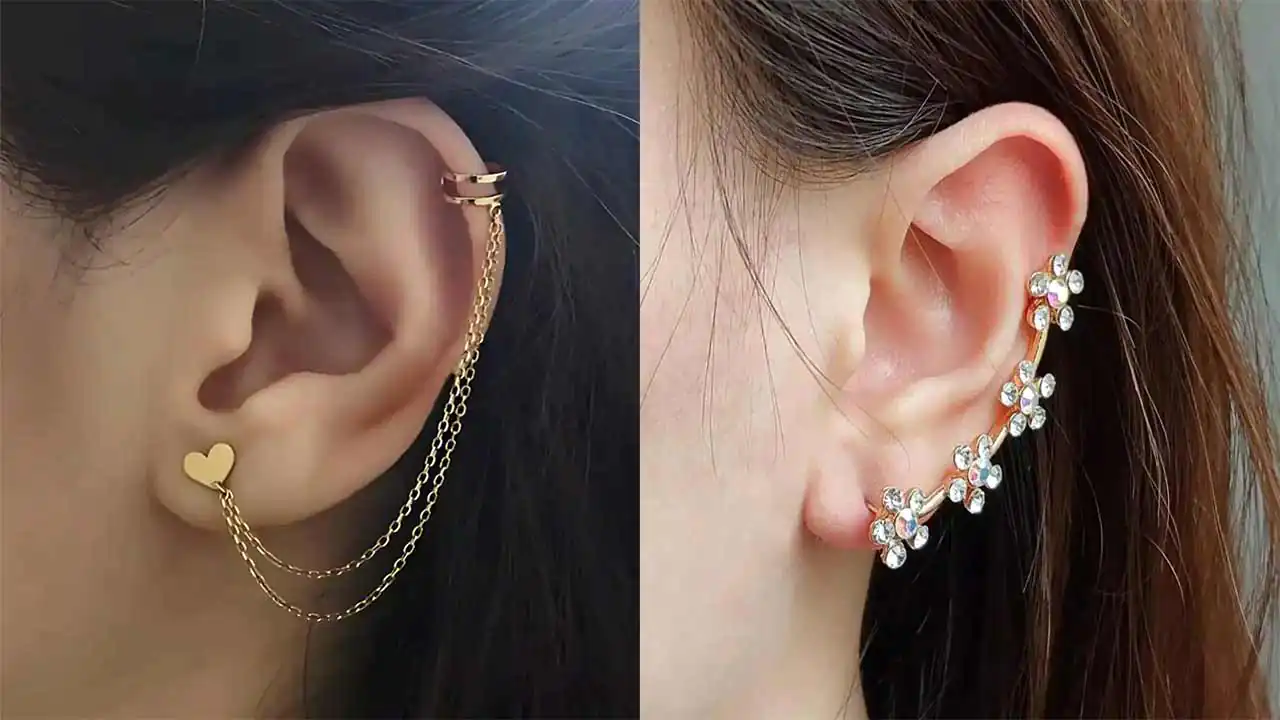 مدل گوشواره ایرکاف نقره ای و طلایی با طرح های شیک و خاص برای شیک پوشان