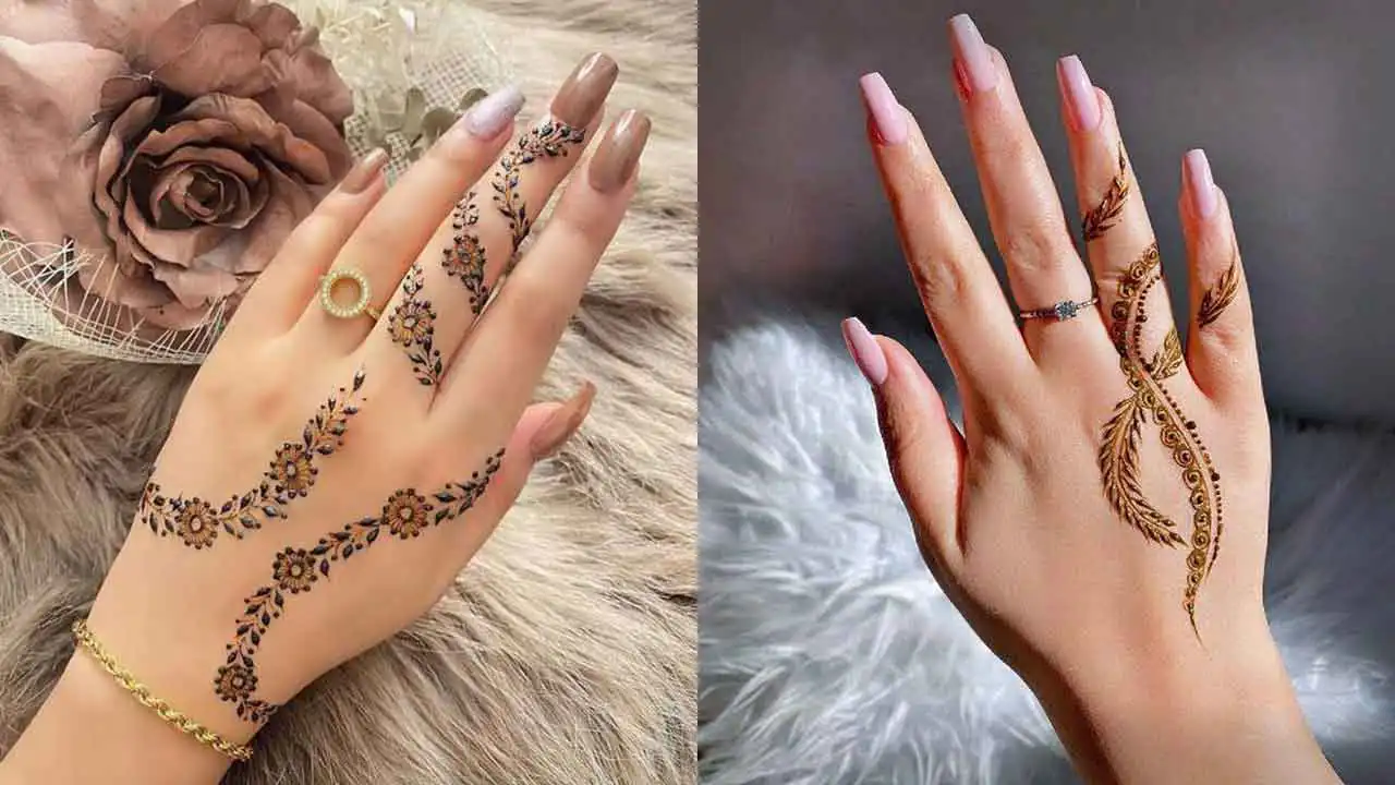 مدل حنا انگشتر + ایجاد طرح های زیبا و سنتی بر روی دست شبیه انگشتر با استفاده از حنا