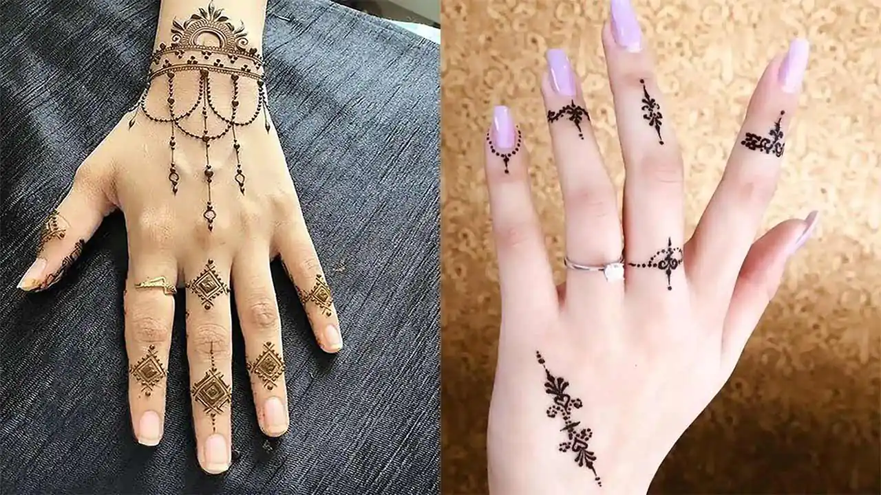 مدل حنا انگشتی خوشگل خاص و جدید با طراحی های متنوع زنانه و دخترانه
