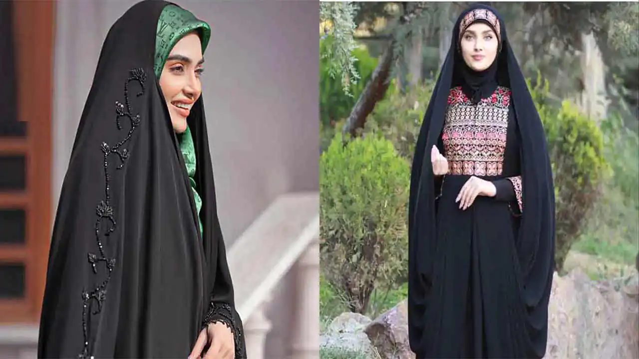 مدل جدید چادر لبنانی عربی و بحرینی با طرح های ساده و گیپور دار که عاشقش میشید