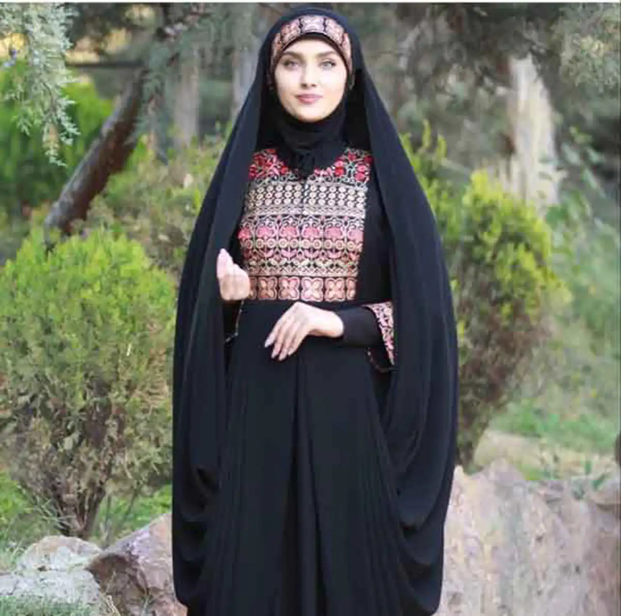 مدل جدید چادر لبنانی عربی و بحرینی با طرح های ساده و گیپور دار که عاشقش میشید