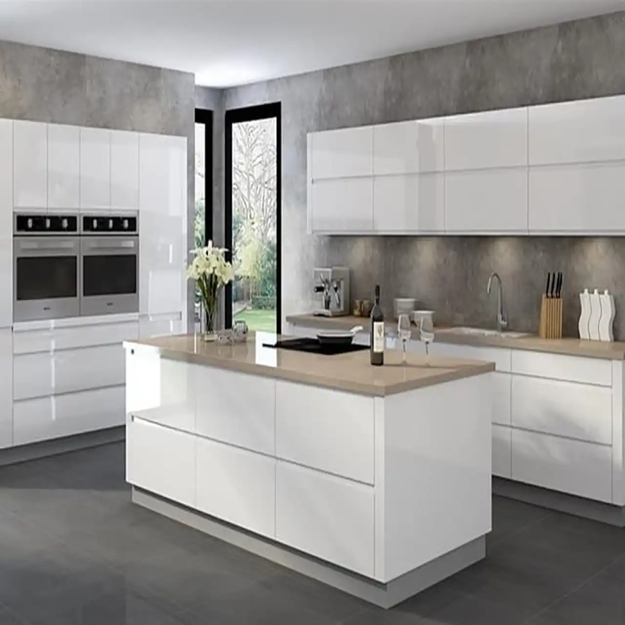 مدل کابینت آشپزخانه هایگلاس جدید + ایده های جدید و شیک برای طراحی کابینت هایگلاس برای آشپزخانه با رنگ های ترند