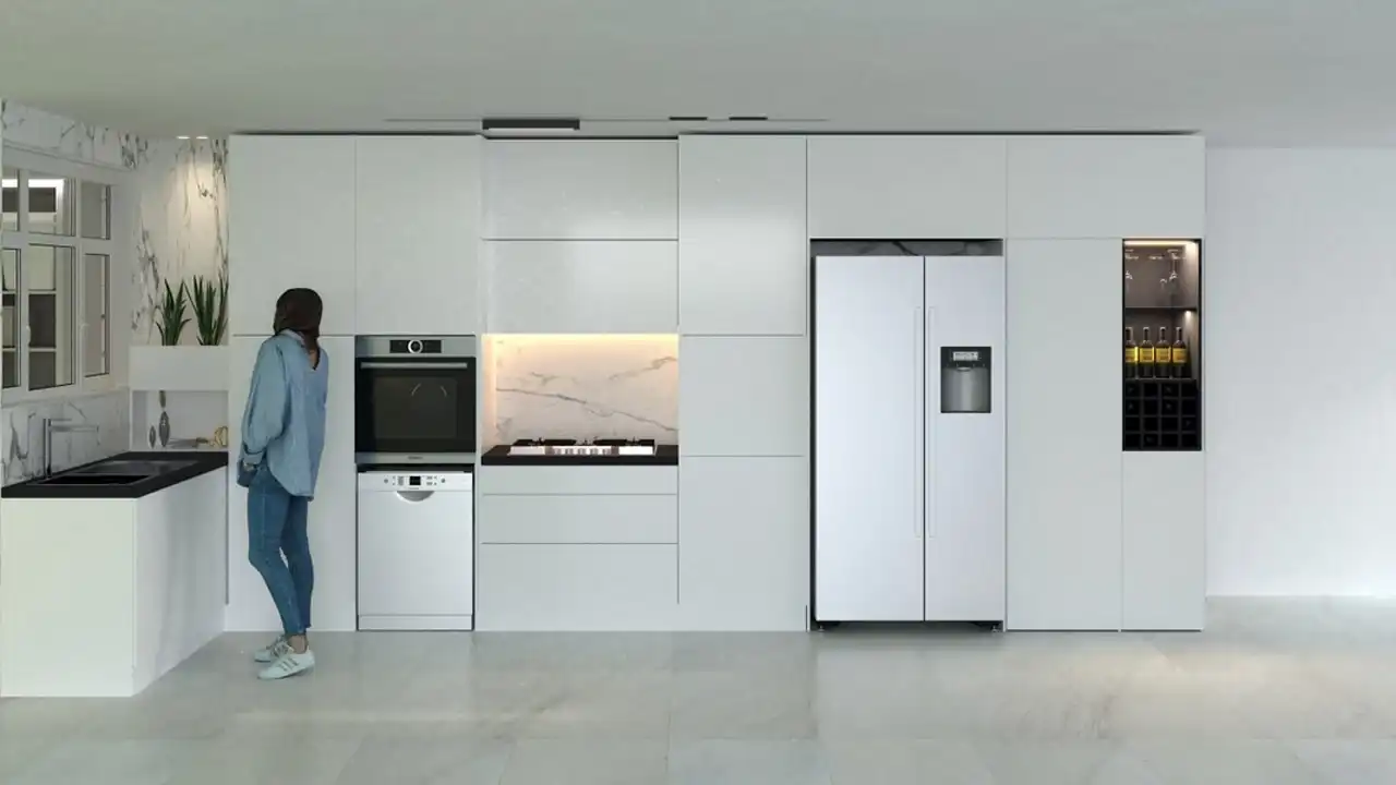 مدل کابینت آشپزخانه هایگلاس جدید + ایده های جدید و شیک برای طراحی کابینت هایگلاس برای آشپزخانه با رنگ های ترند